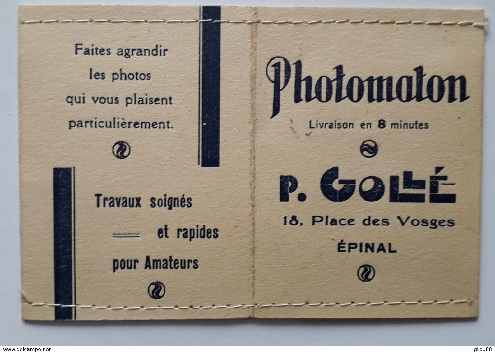 EPINAL Photomaton P. Gollé Place Des Vosges - 1800 – 1899