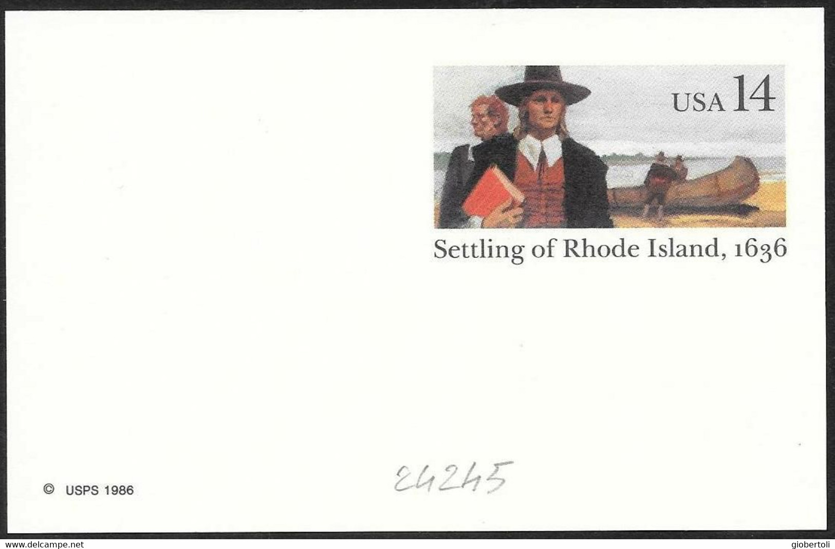 Stati Uniti/United States/États-Unis: Intero, Stationery, Entier, Roger Williams - Theologians