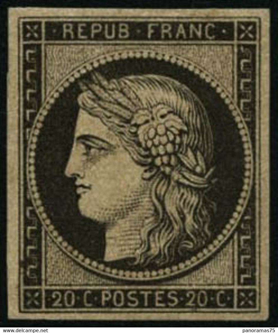 * N°3F 20c Noir, Réimp - TB - 1849-1850 Ceres