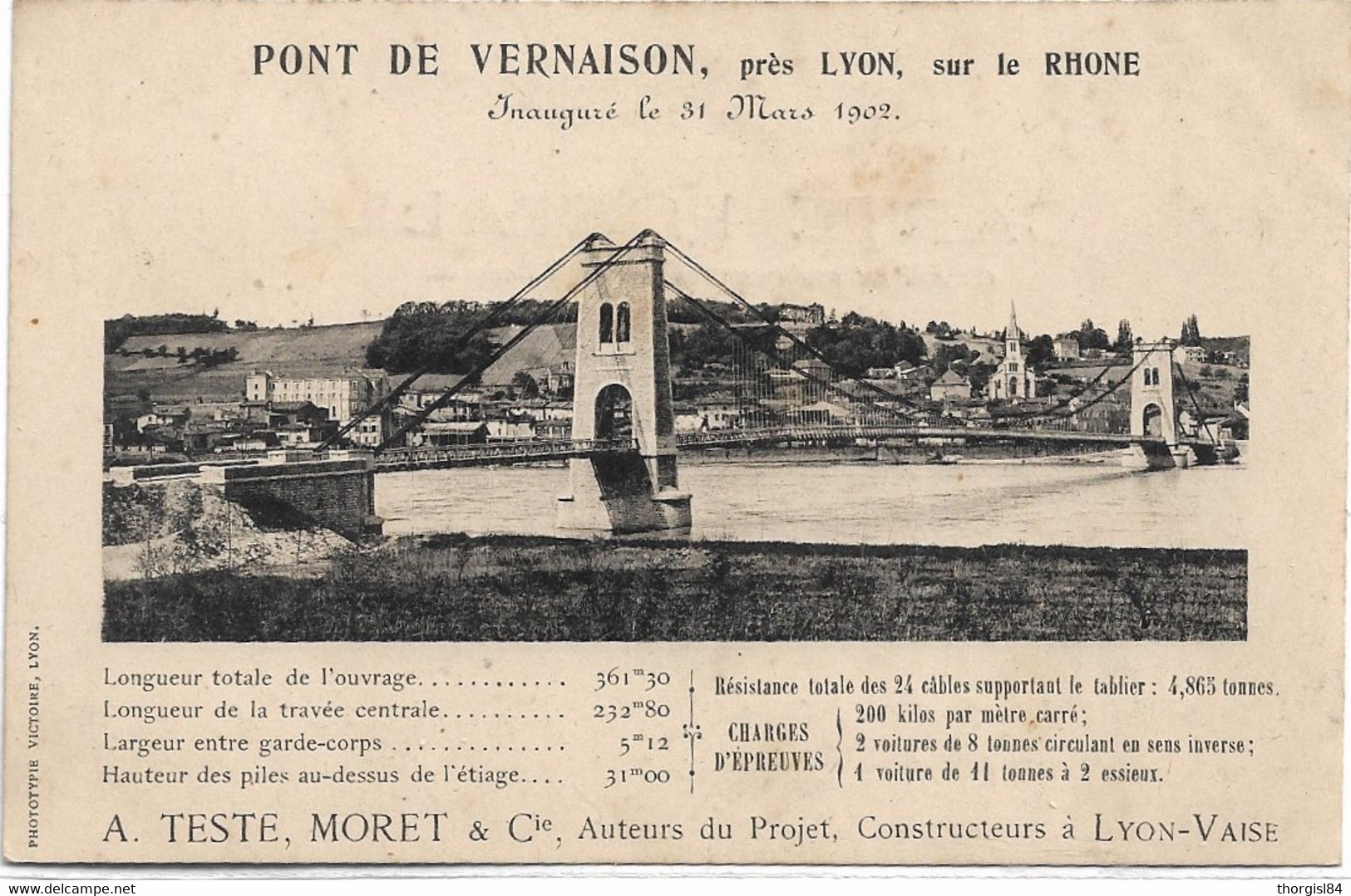 69 - PONT DE VERNAISON Inauguré Le 31 Mars 1902 Précurseur - Andere & Zonder Classificatie