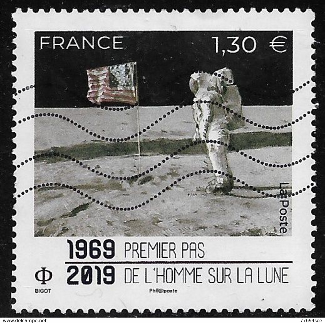 P2019  50 Ans  Premier Pas De L'Homme Sur La Lune - Gebraucht