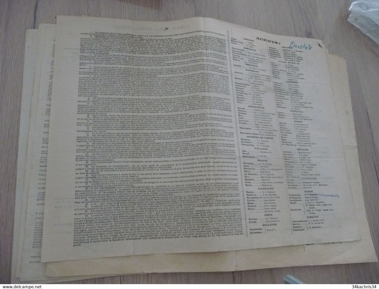 Connaissement Dampskibs Selskab Bordeau Libau Riga Reval 1903 Tartre Pour Riga - Transportmiddelen