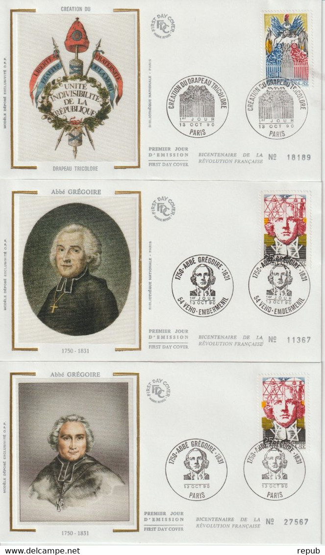 France FDC 1990 Révolution Française 2667 à 2670 - 1990-1999