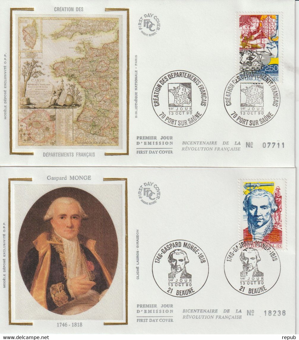 France FDC 1990 Révolution Française 2667 à 2670 - 1990-1999