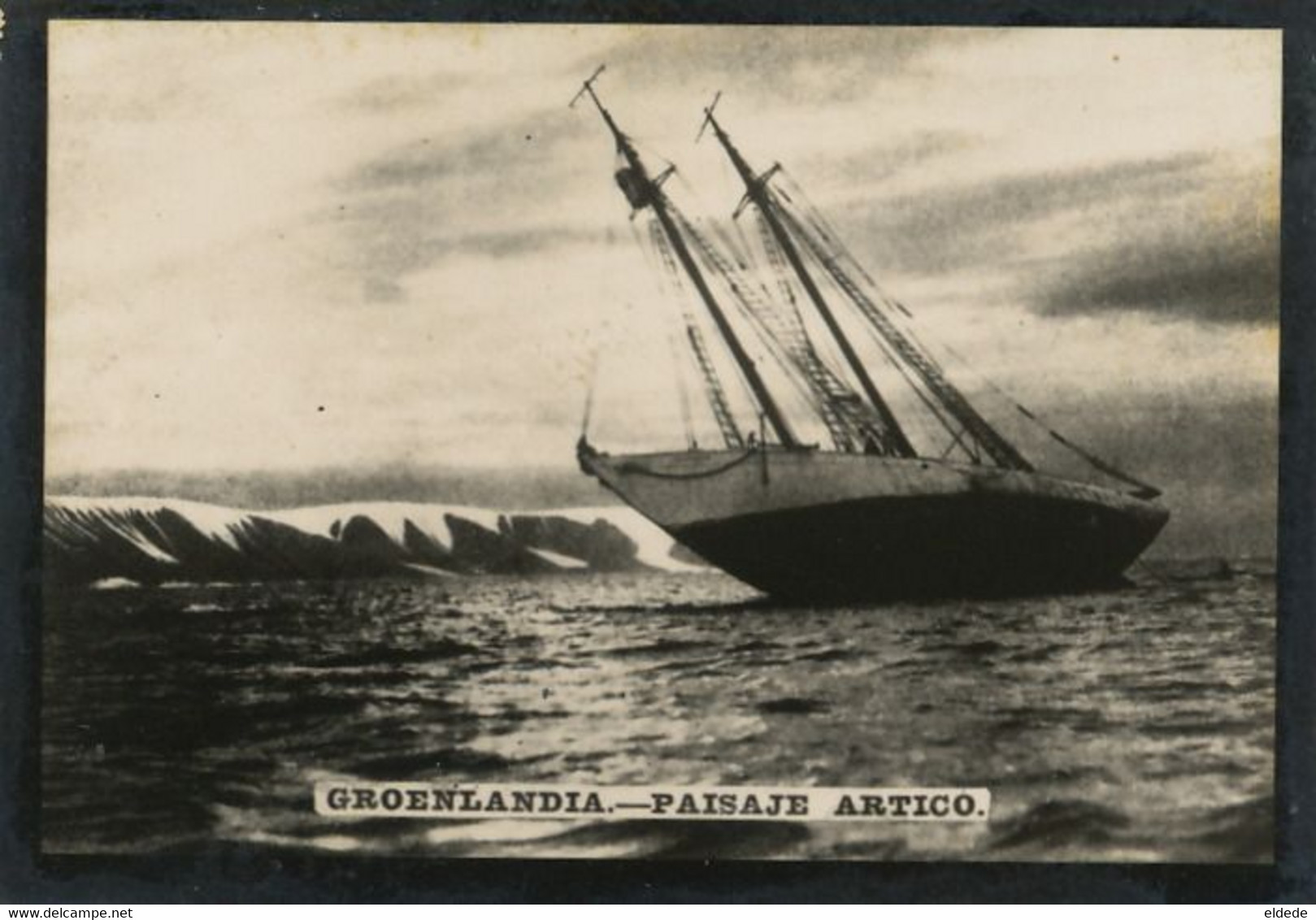 Greenland Arctic Landscape  With Boat . Polar Ship  . Sailing Ship - Groenlandia