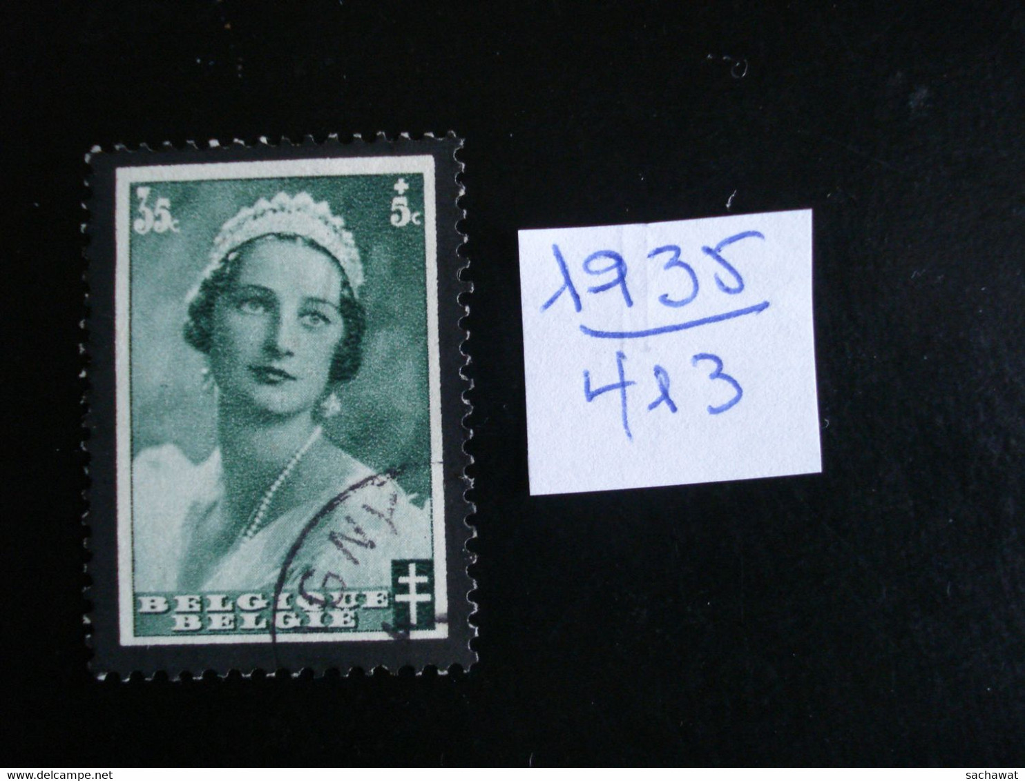 Belgique 1935 - Mort De La Reine Astrid 35+5c - Y.T. 413 - Oblitérés - Used - 1934-1935 Leopold III