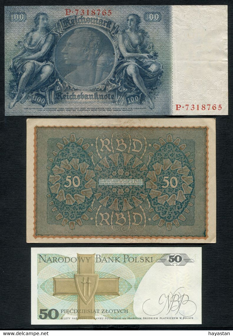 LOT DE 5 BILLETS D' ALLEMAGNE - AUTRICHE - POLOGNE - RUSSIE - Kiloware - Banknoten