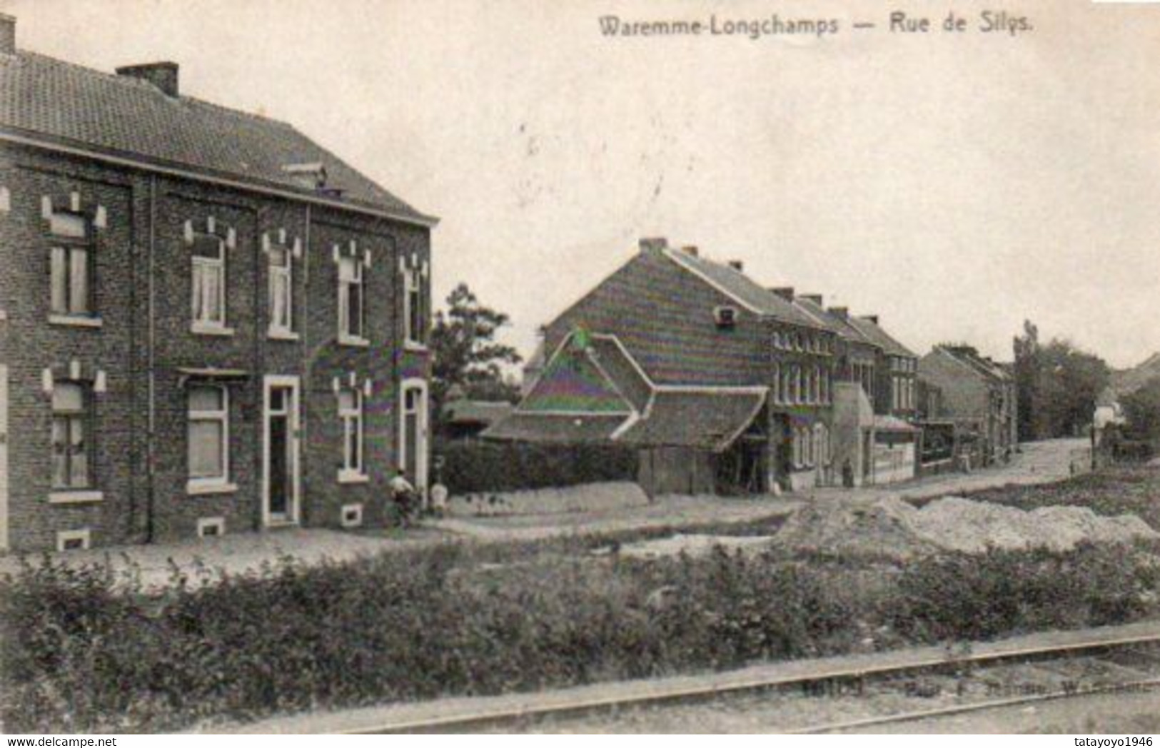 Waremme-Longchamps Rue De Silys Rails Du Tram Circulé En 1910 - Kelmis