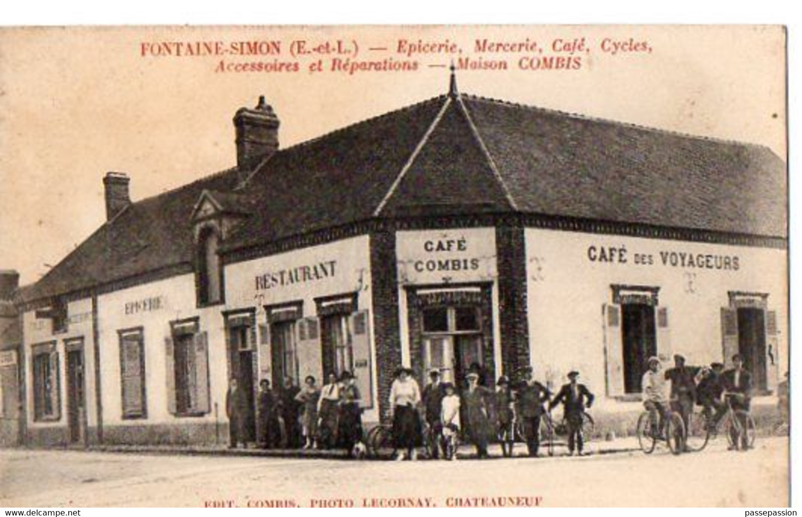 FONTAINE-SIMON (E.-et-L.) - Maison COMBIS - Epicerie, Mercerie, Café, Cycles, Accessoires Et Réparations - Andere & Zonder Classificatie