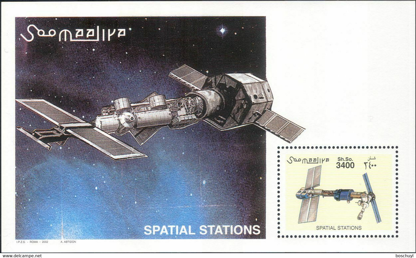 Somalia, 2002, Space Stations, MNH, Michel Block 92 - Somalie (1960-...)