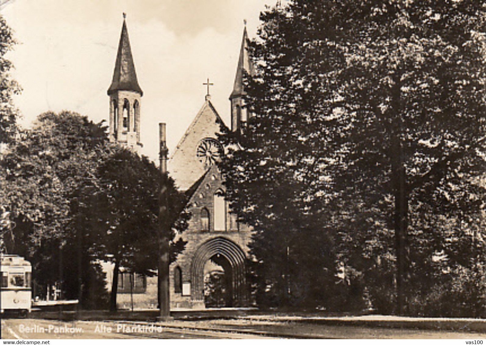 CPA BERLIN- PANKOW QUARTER, CHURCH, BUSS - Pankow