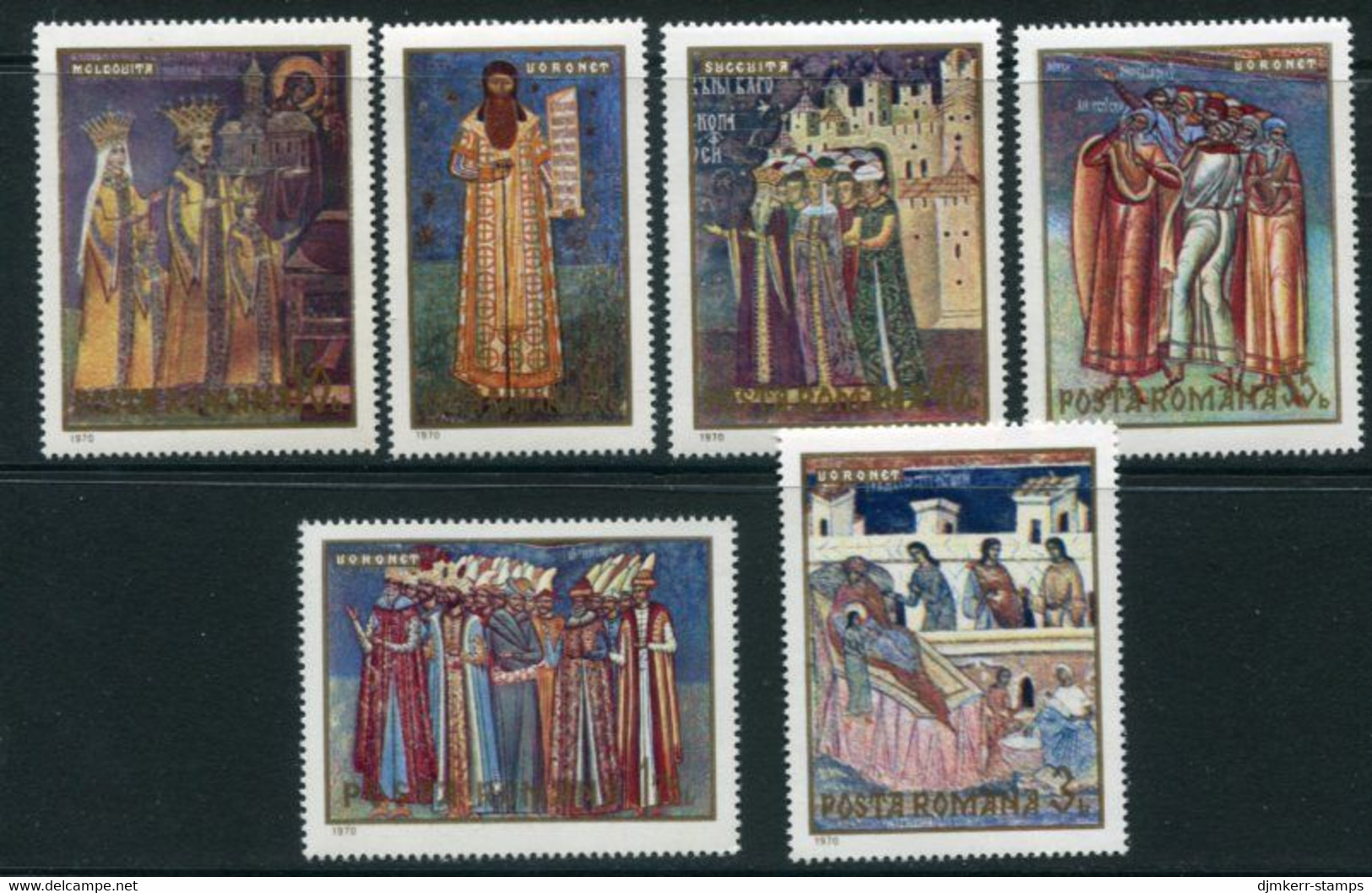 ROMANIA 1970 Monastery Frescoes MNH / **  Michel 2856-61 - Nuovi