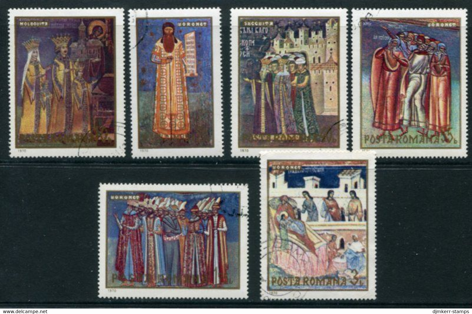 ROMANIA 1970 Monastery Frescoes Used  Michel 2856-61 - Usado