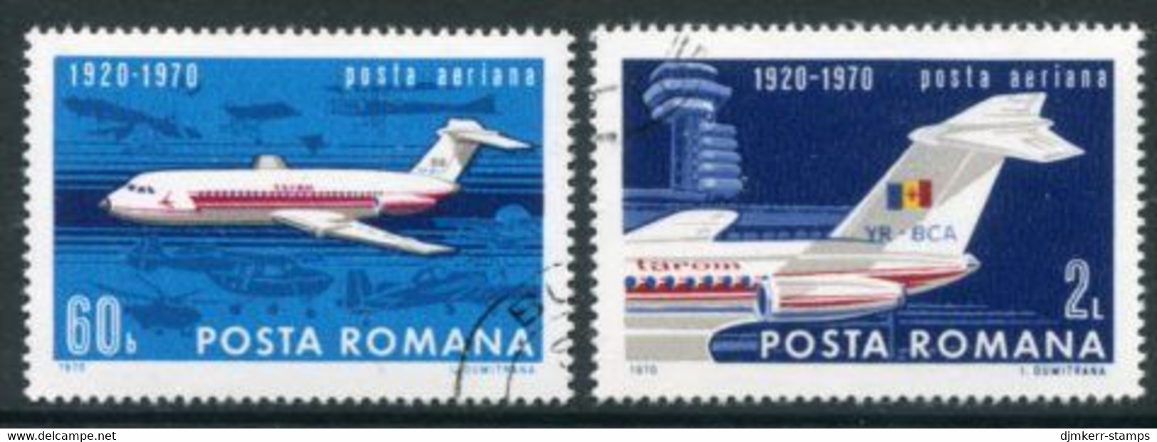 ROMANIA 1970 Civil Aviation Used  Michel 2840-41 - Gebraucht