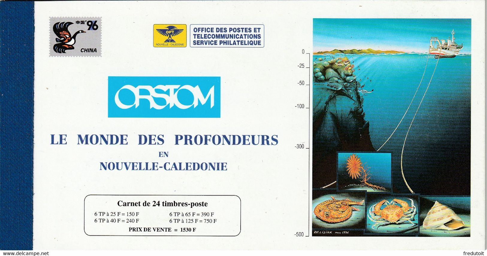 NOUVELLE CALEDONIE - CARNET N° C710 ** (1996) Faune Marine - Libretti