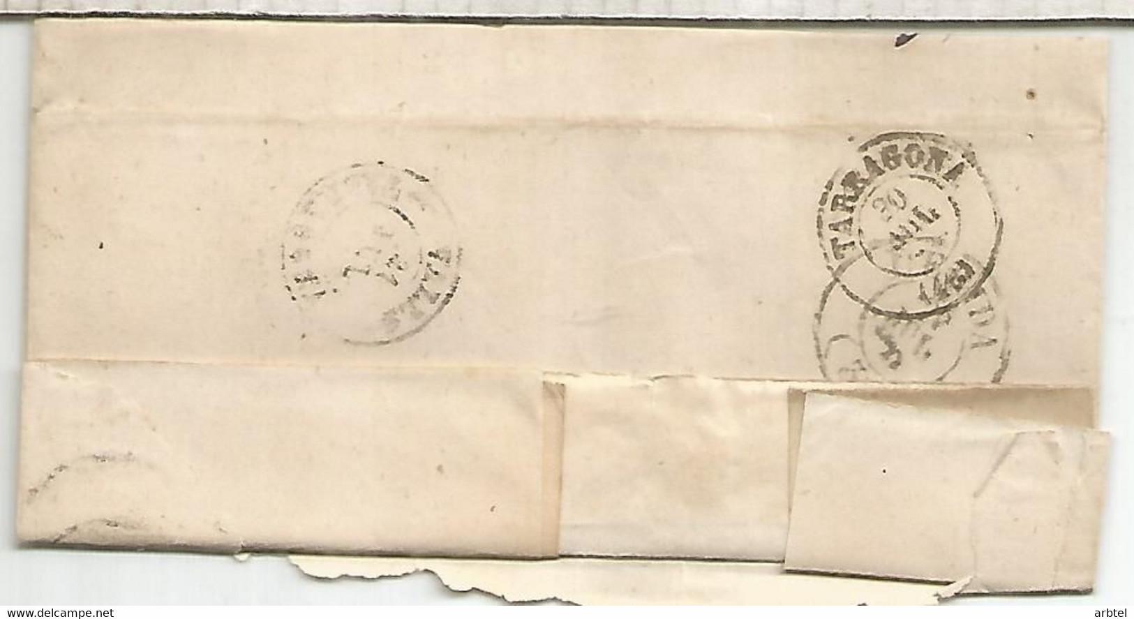 ENVUELTA HUESCA A VALLS TARRAGONA 1870 - Storia Postale