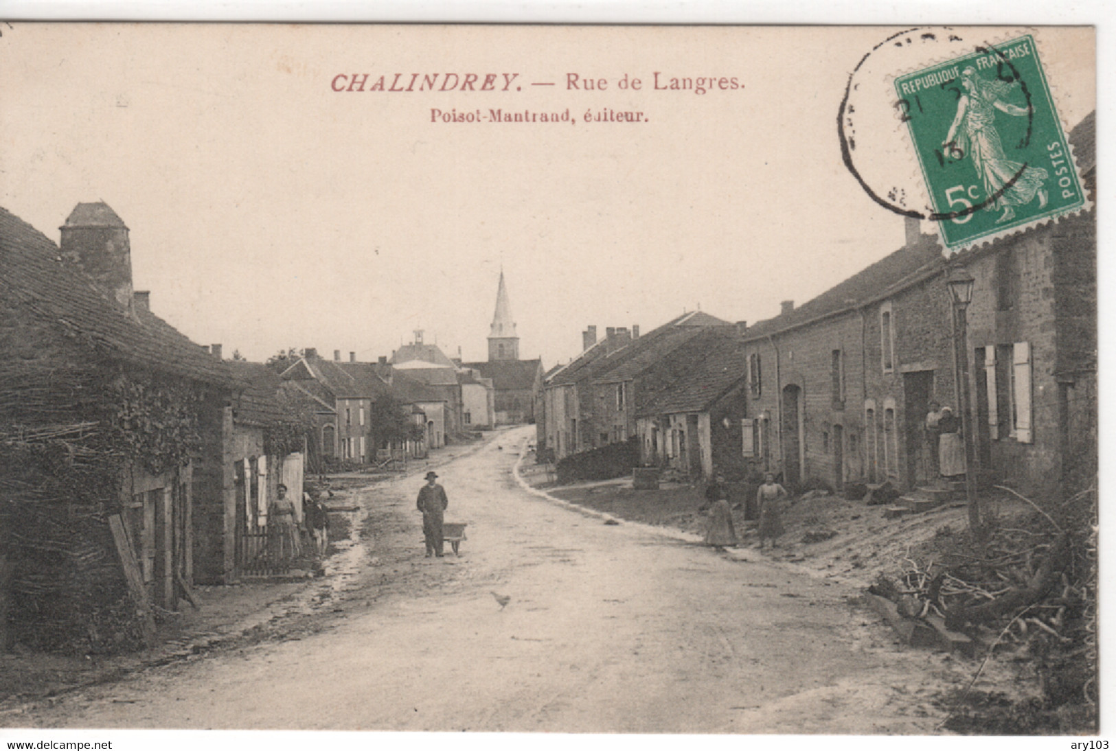 52- Haute.Marne _ Chalindrey_ Rue De Langre ( 1913) - Chalindrey