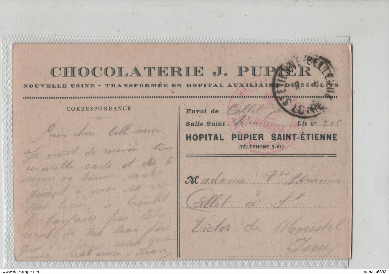 Chocolaterie Pupier Saint Etienne Callet Saint Victor De Morestel - Genealogie