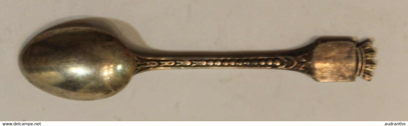 Petite Cuillère En Métal Argenté NANTES Loire Atlantique Blason Poinçon Ancre Marine - Spoons