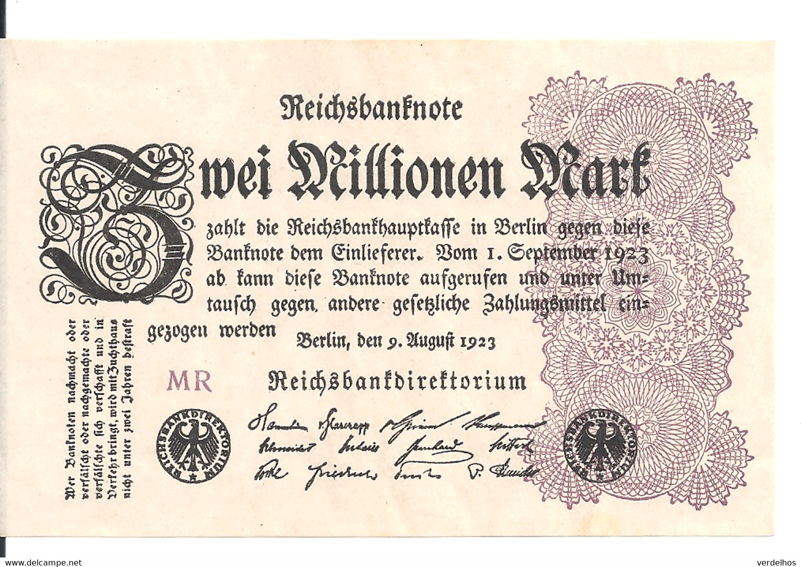 ALLEMAGNE 2 MILLION MARK 1923 XF+ P 104 - 2 Millionen Mark