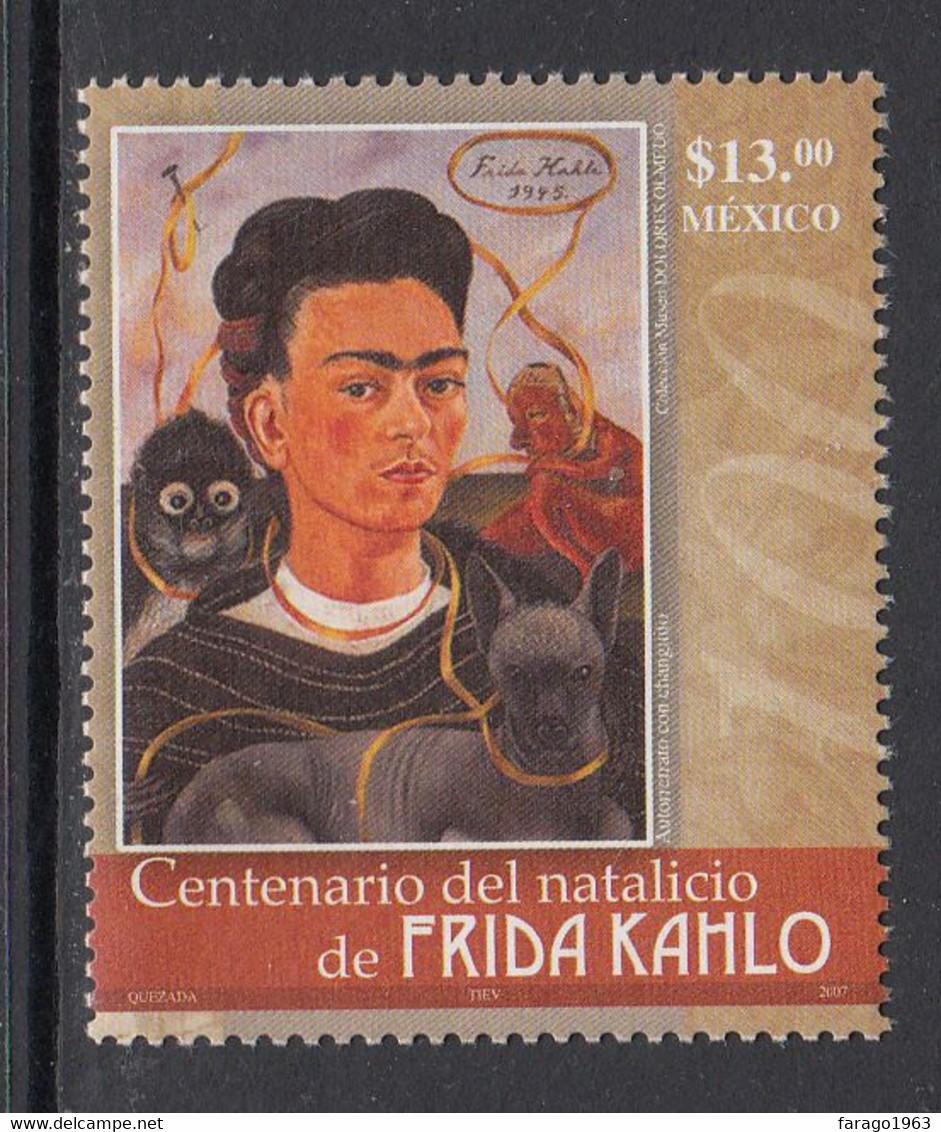 2007 Mexico Frida Kahlo Art Painting Complete Set Of 1 MNH - Messico