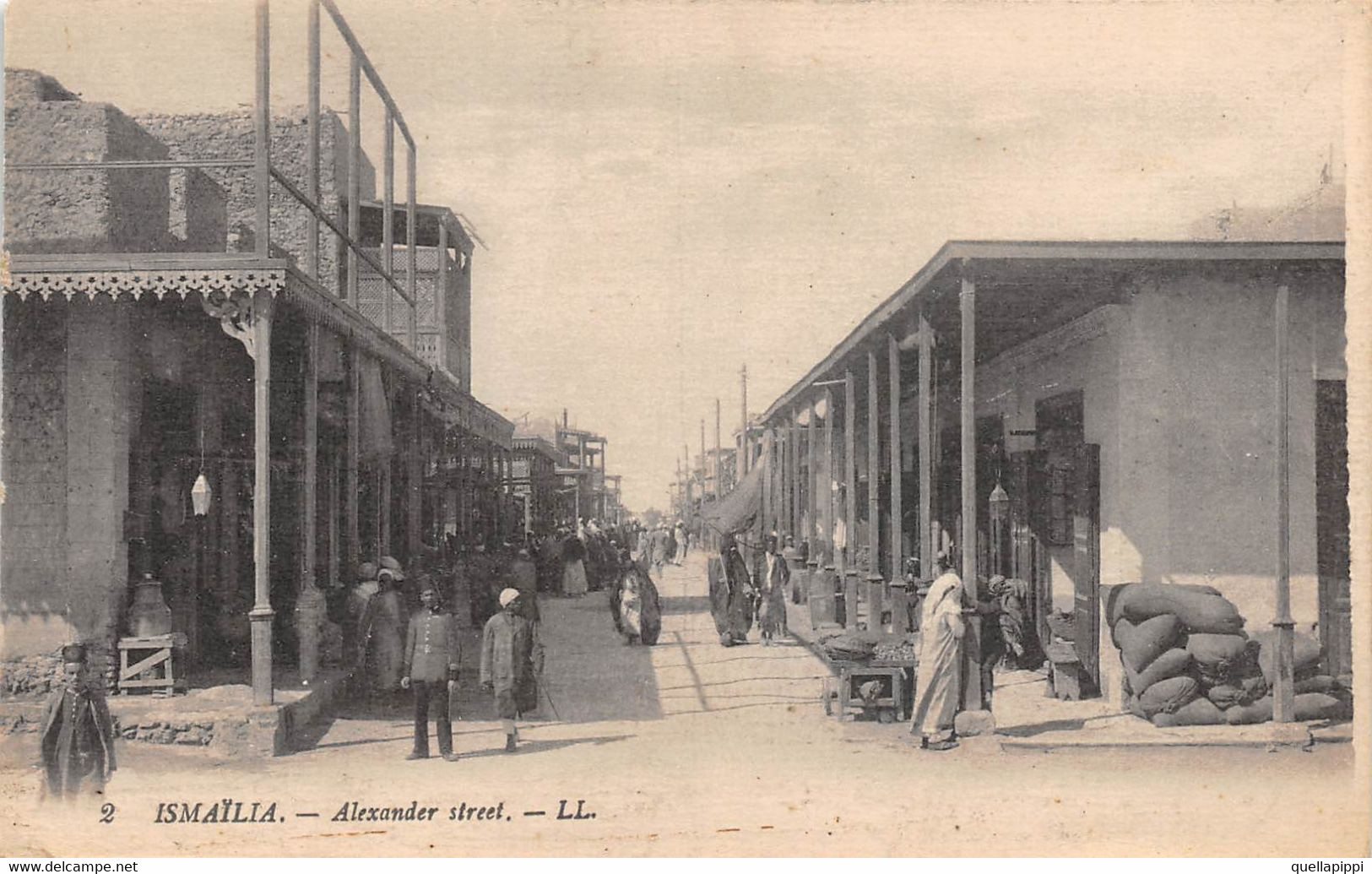 M011575 " ISMAILIA-ALEXANDER STREET " (1921) ANIMATA-VERA FOTO CART  NON SPED - Ismailia