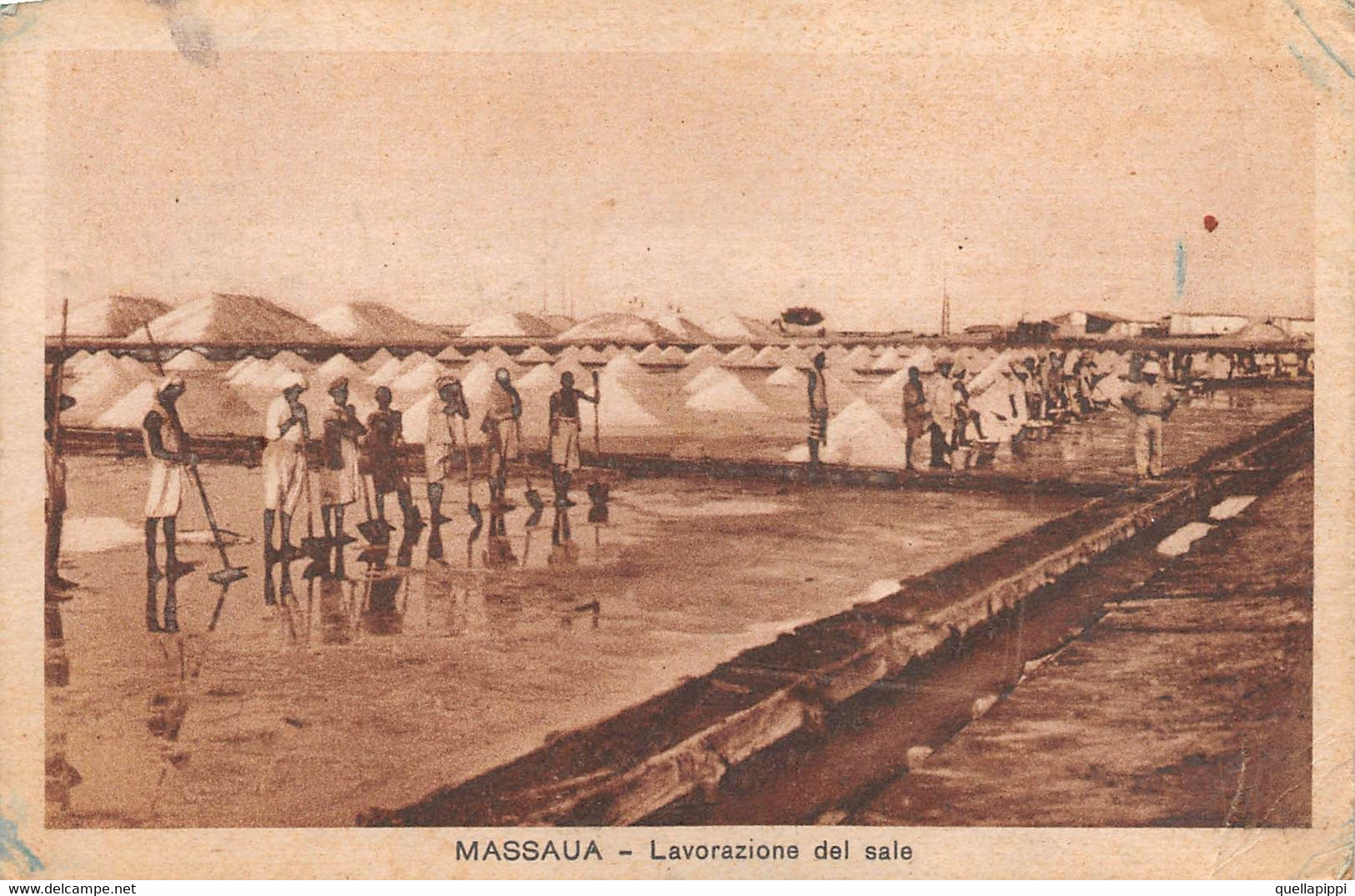 M011579 " MASSAUALAVORAZIONE DEL SALE " ANIMATA-VERA FOTO CART  SPED - Erythrée