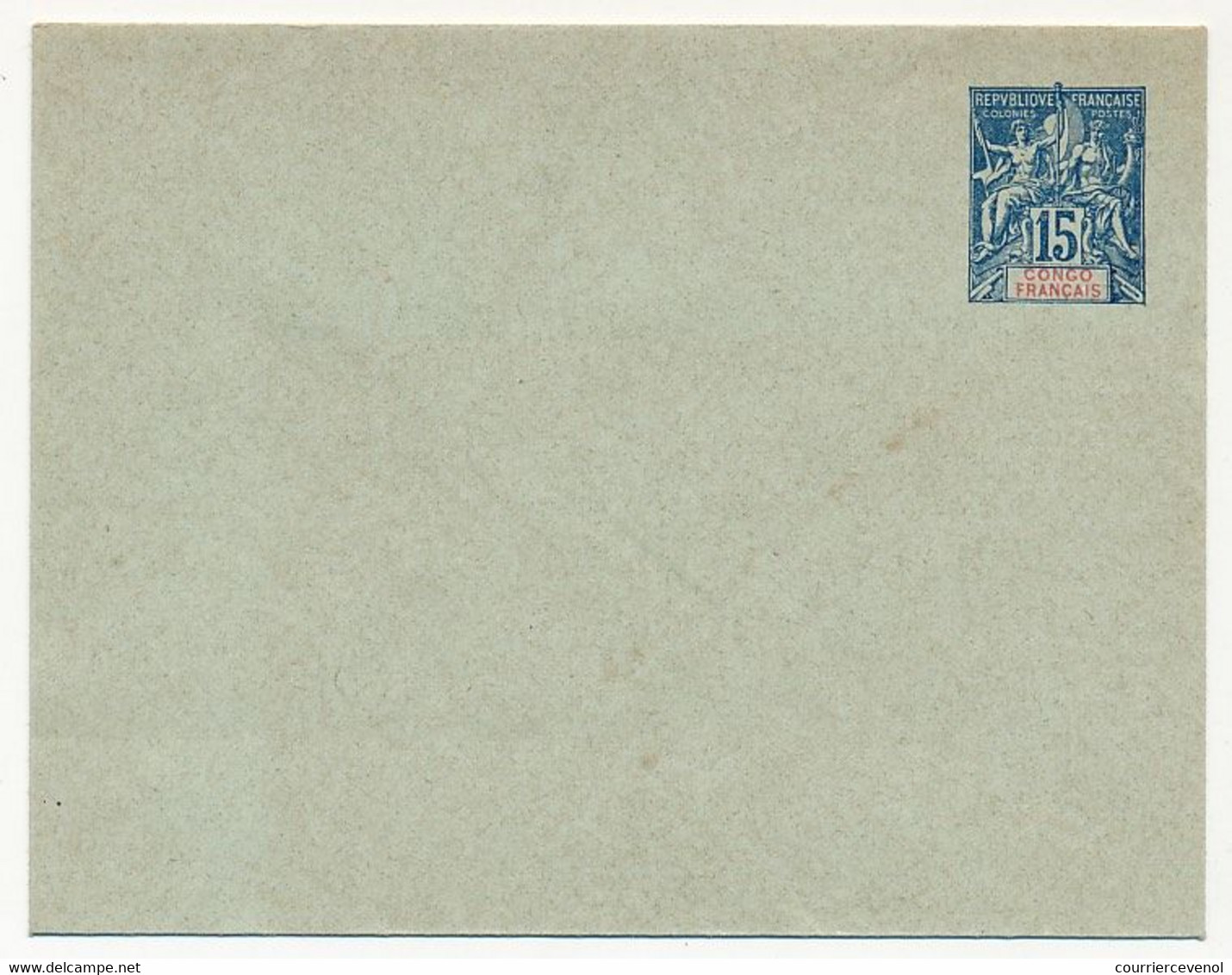 CONGO FRANÇAIS - Entier Postal (enveloppe) 15 C Groupe Allégorique - EN 3 - 123 X 96 Mm - Lettres & Documents