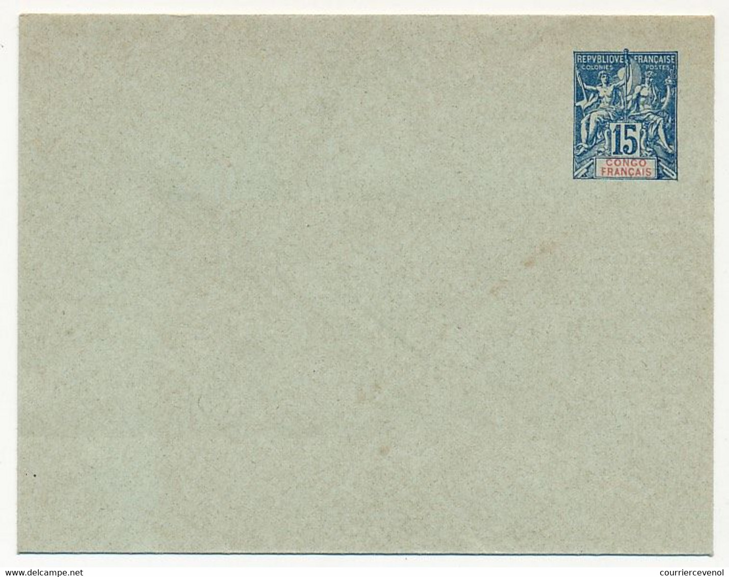 CONGO FRANÇAIS - Entier Postal (enveloppe) 15 C Groupe Allégorique - EN 3 - 123 X 96 Mm - Storia Postale