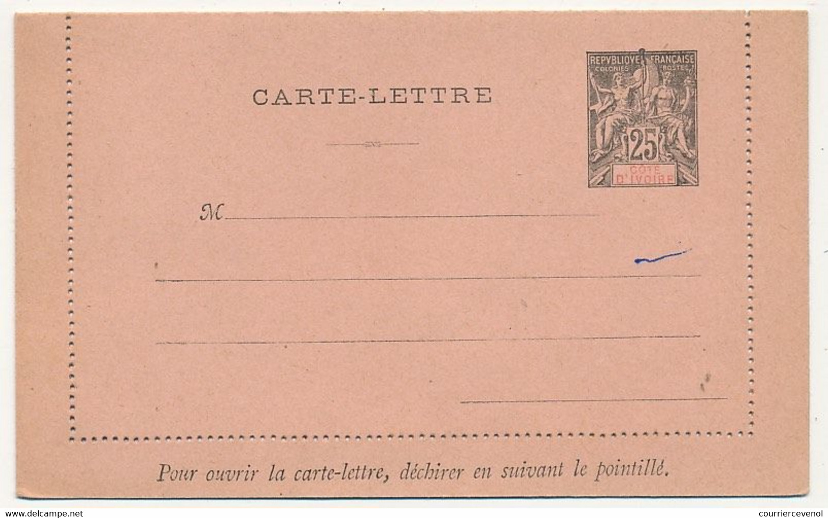 COTE D'IVOIRE - Entier Postal (Carte-Lettre) 25c Groupe - Ref CL 2 - Ungebraucht