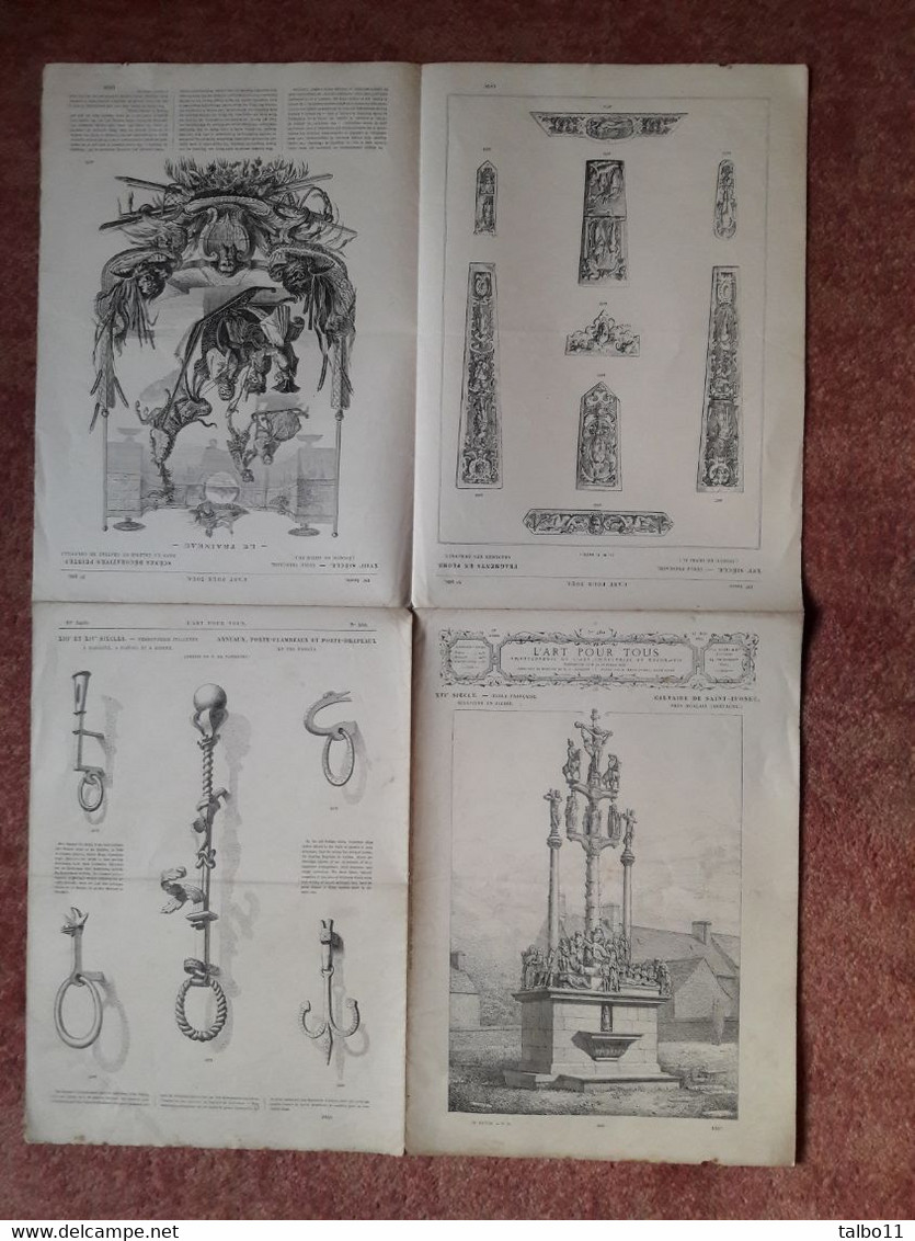 Lot De 7 Numeros De " L'Art Pour Tous"  1872 à 1879  - Planches De 60/ 84 Cm Pliees En 4 - Encyclopedie De L'art Indust. - Andere Pläne