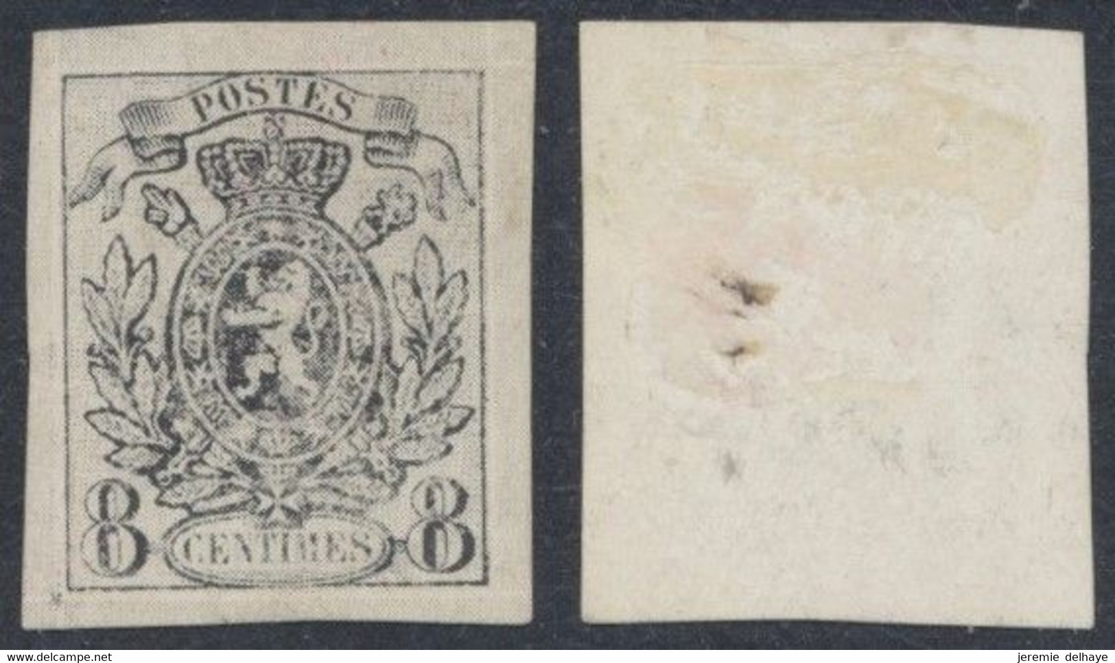 Essai - Petit Lion (non émis) Coin Achevé Sur Papier Glacé Moyen, 8C Noir Impression Mal Venue STES1398 - Proofs & Reprints
