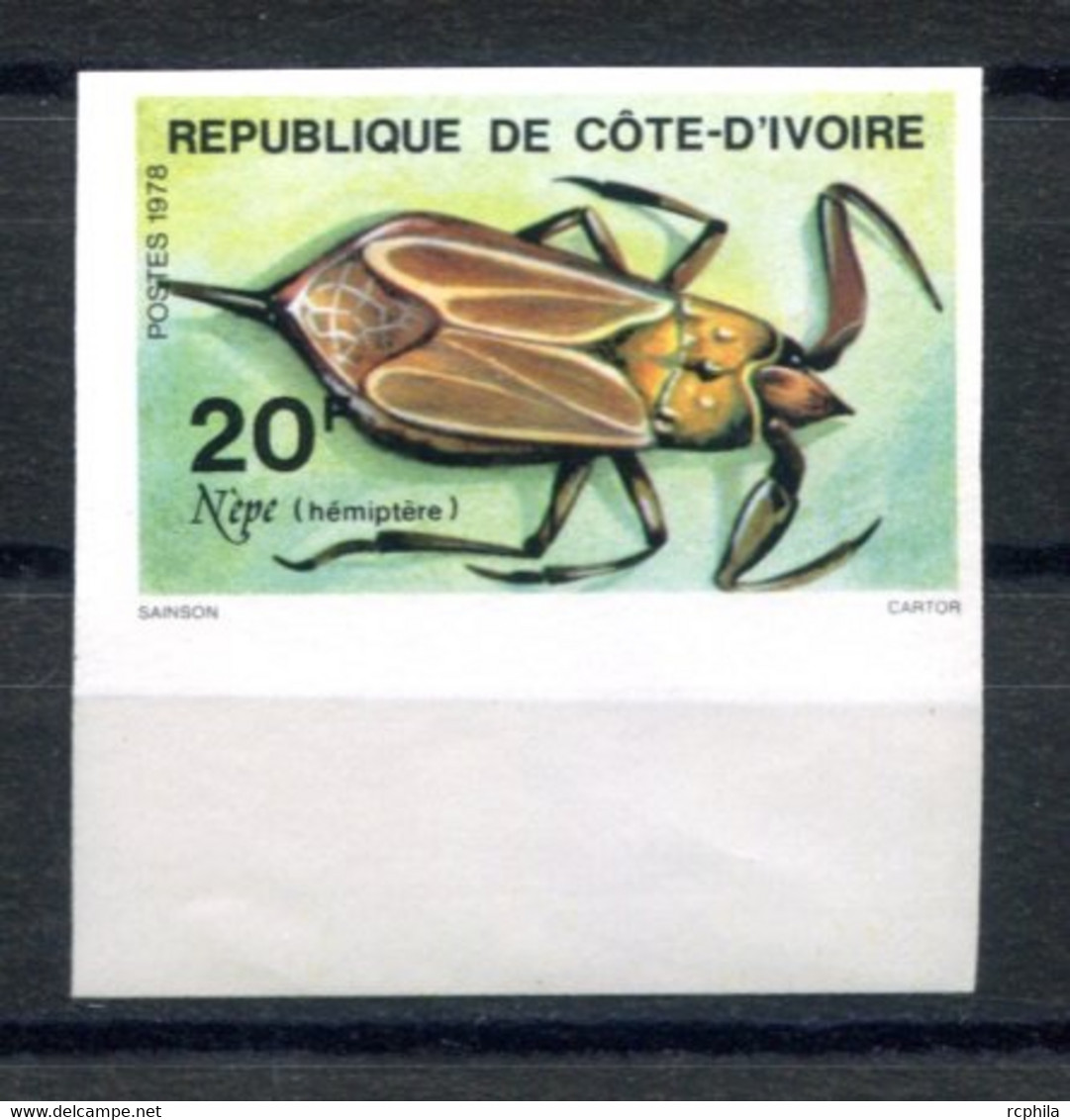 RC 18955 COTE D'IVOIRE N° 464 INSECTE NÈPE NON DENTELÉ NEUF ** TB - Costa De Marfil (1960-...)