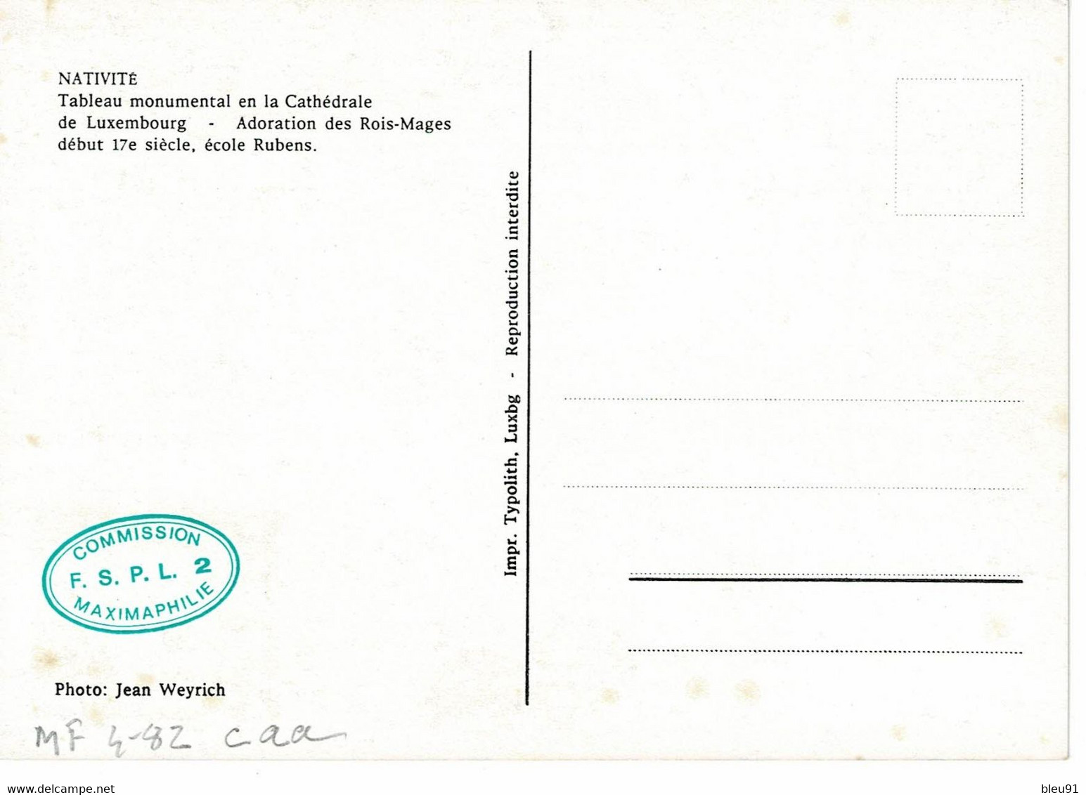 CARTE MAXIMUM  LUXEMBOURG CARITAS 1981 NATIVITE - Cartoline Maximum