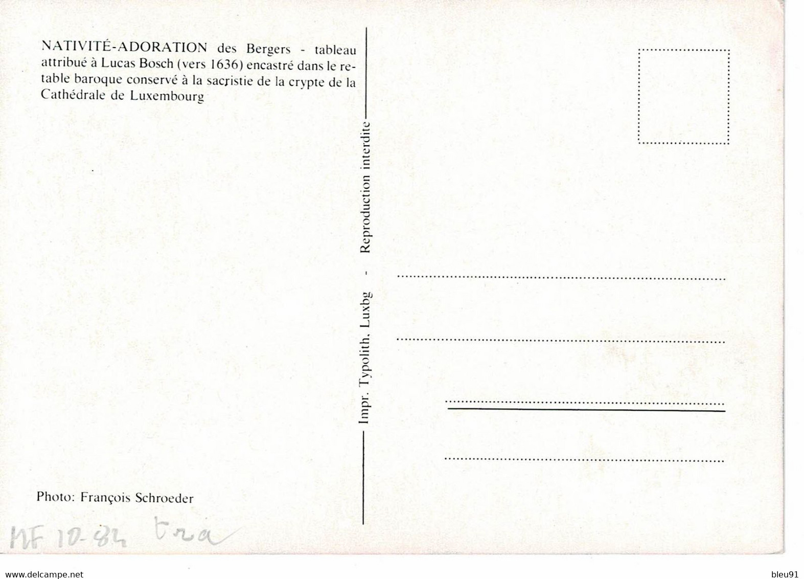 CARTE MAXIMUM  LUXEMBOURG CARITAS 1983 NATIVITE LUCAS BOSCH - Cartes Maximum