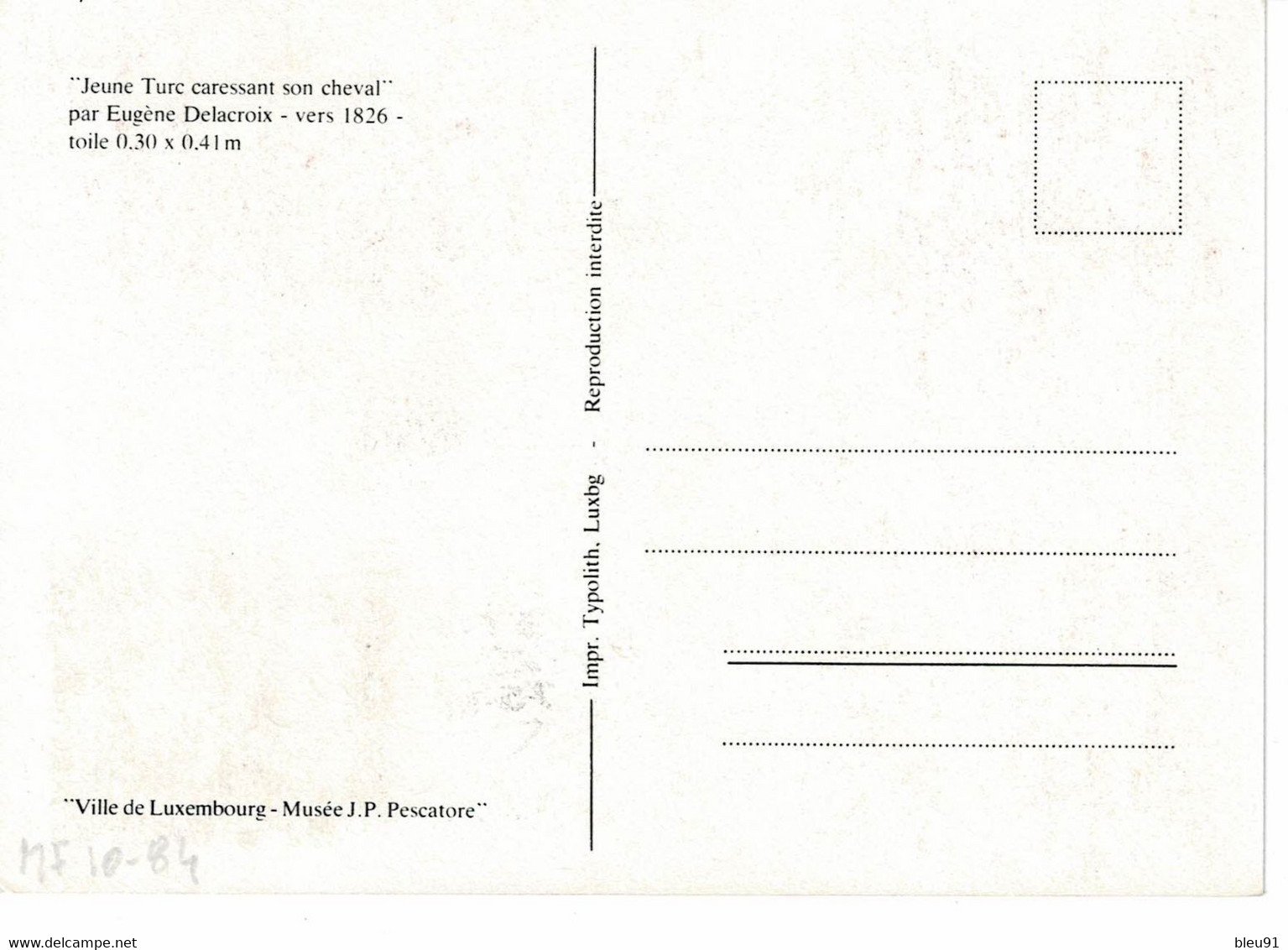 CARTE MAXIMUM  LUXEMBOURG EUGENE DELACROIX 1984 - Maximum Cards