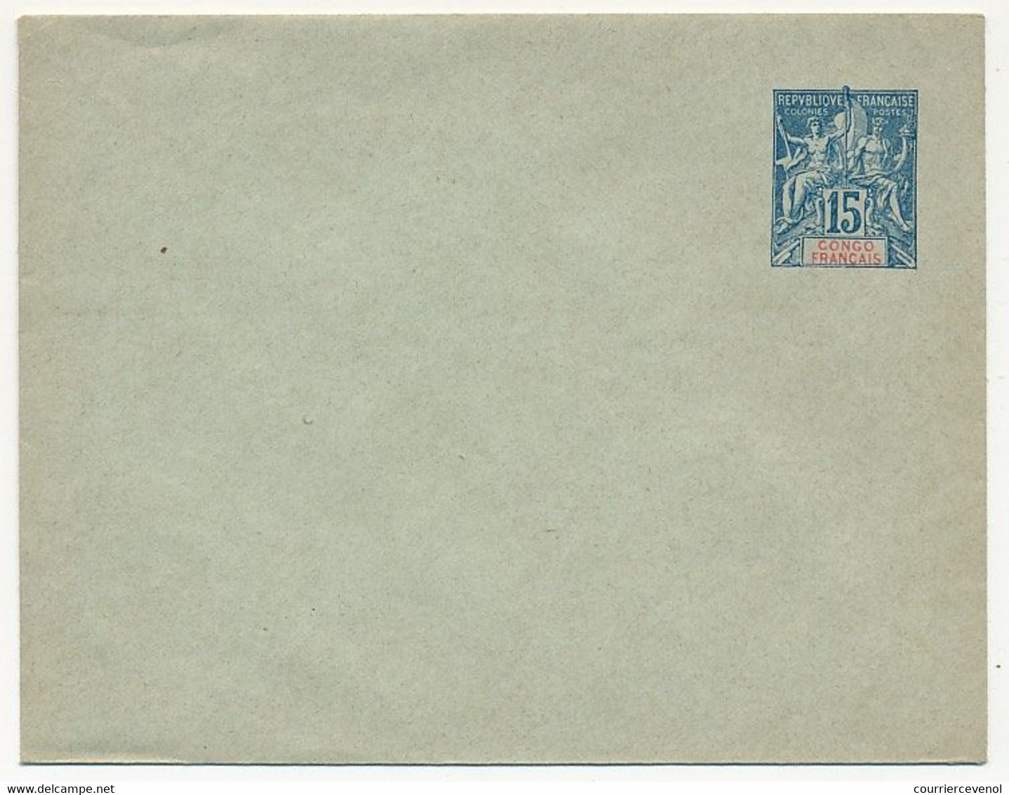 CONGO FRANÇAIS - Entier Postal (enveloppe) 15 C Groupe Allégorique - EN 3 - 123 X 96 Mm - Briefe U. Dokumente