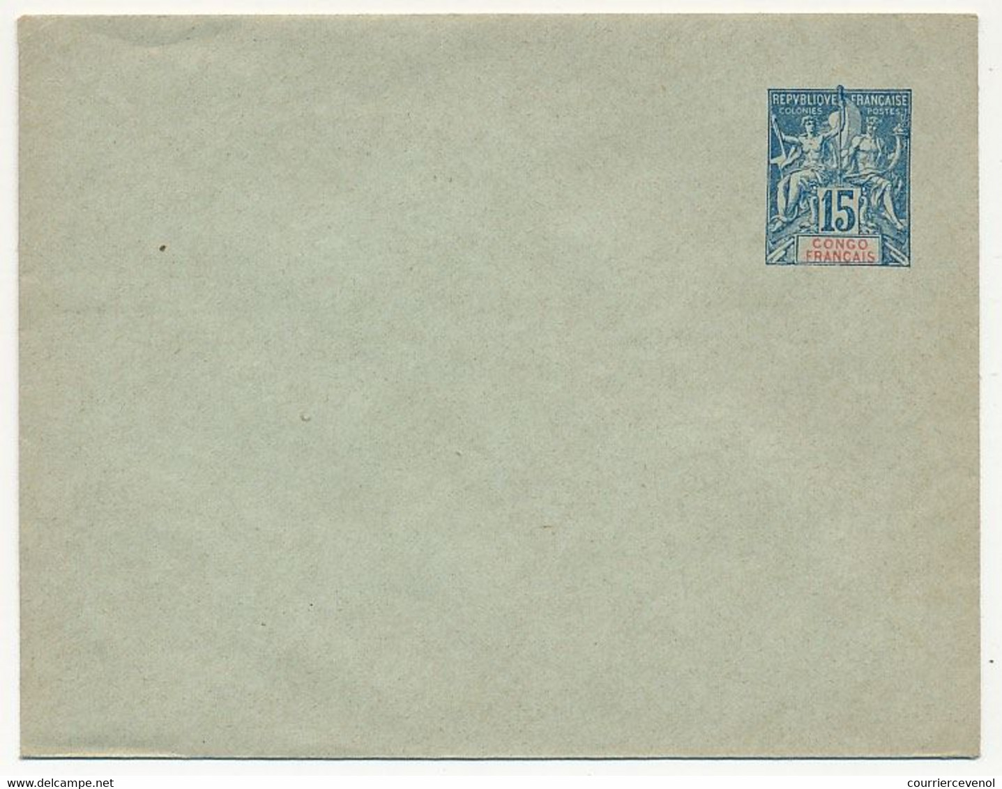 CONGO FRANÇAIS - Entier Postal (enveloppe) 15 C Groupe Allégorique - EN 3 - 123 X 96 Mm - Storia Postale