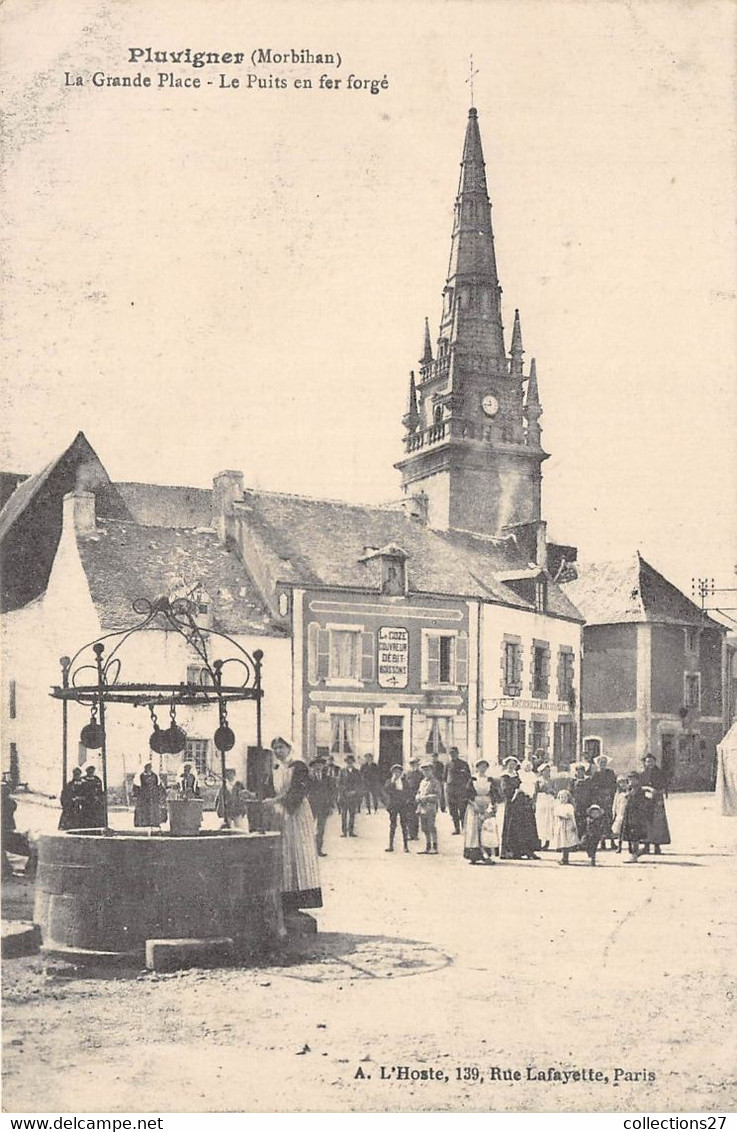 56-PLUVIGNER-LA GRANDE PLACE , LE PUITS EN FER FORGES - Pluvigner