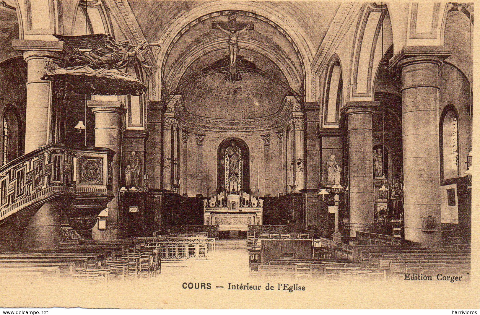 COURS LA VILLE Intérieur De L'Eglise - Cours-la-Ville