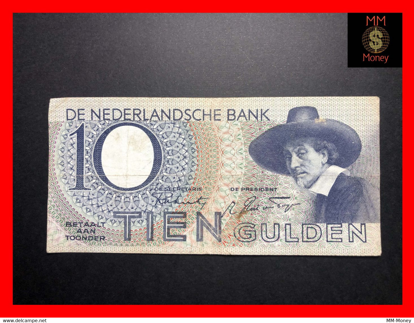 NETHERLANDS 10 Gulden  22.1.1943  P. 59   VF - 10 Gulden