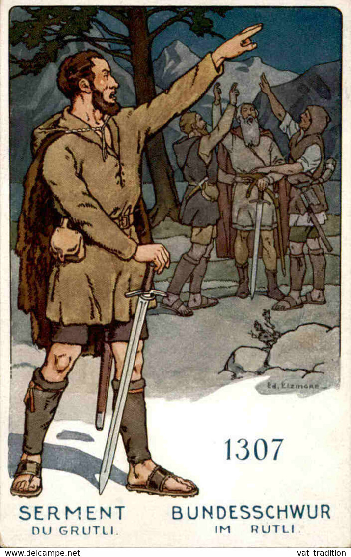 SUISSE - Carte Postale - Le Soldat Suisse à Travers Les Ages - Serment Du Grütli - Illustrateur - L 76897 - Avers