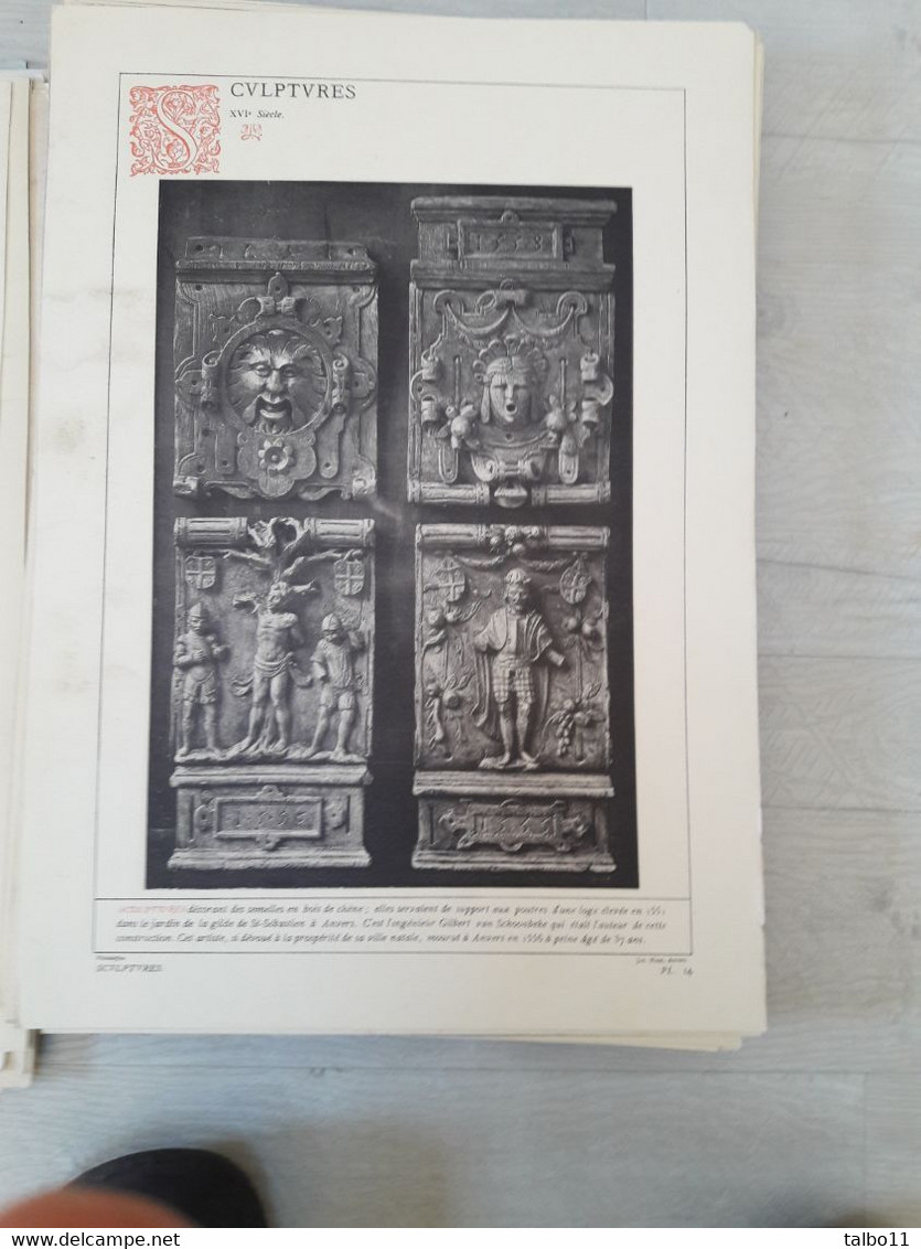 Vestiges de notre Art National - Société centrale d'architecture de Belgique - 1884  Van Ysendyck - Lot de 138 planches