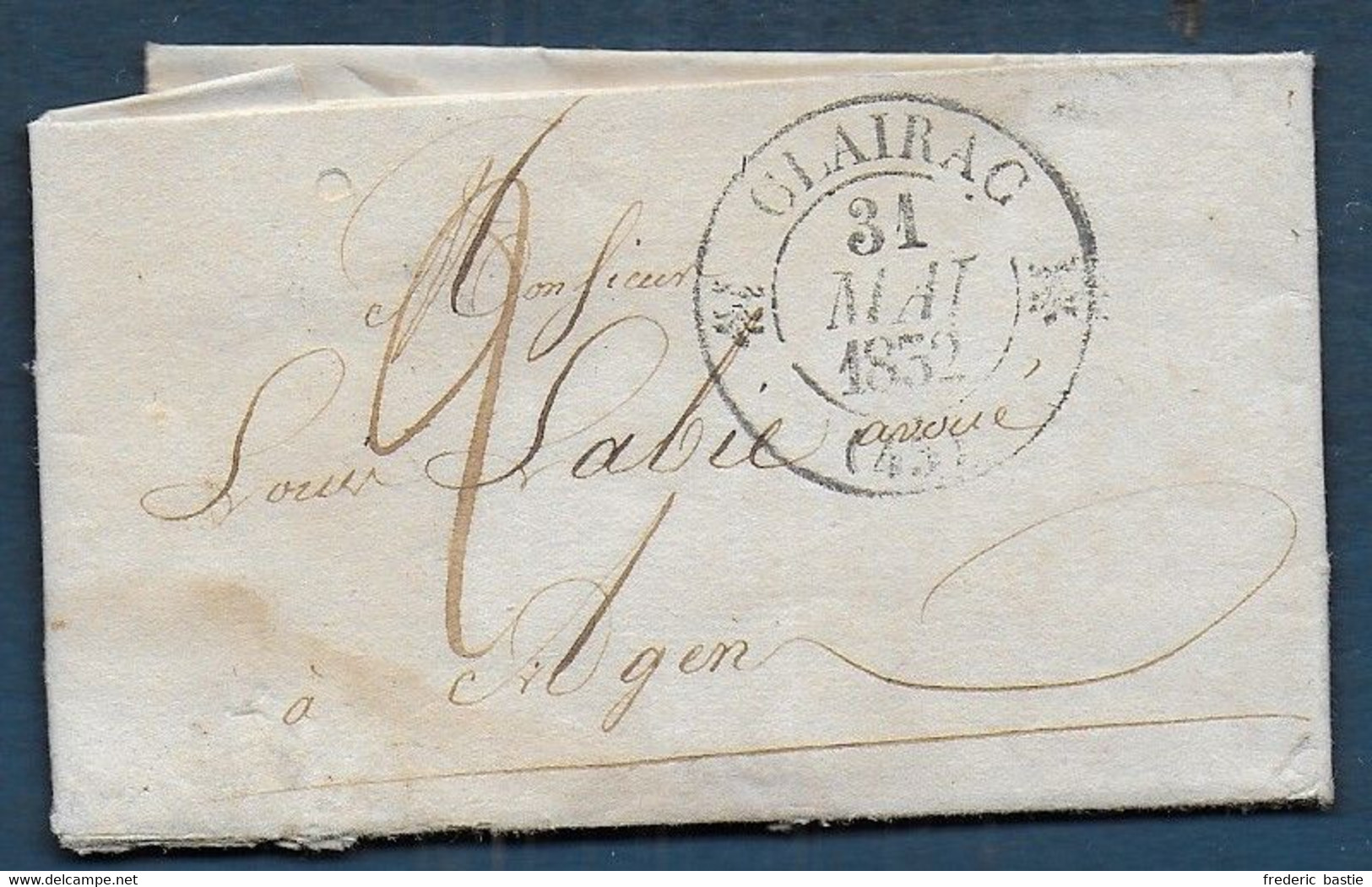 Lot Et Garonne  -  Cachet Type 12 CLAIRAC  Sur  Lettre   De 1832 - 1801-1848: Précurseurs XIX