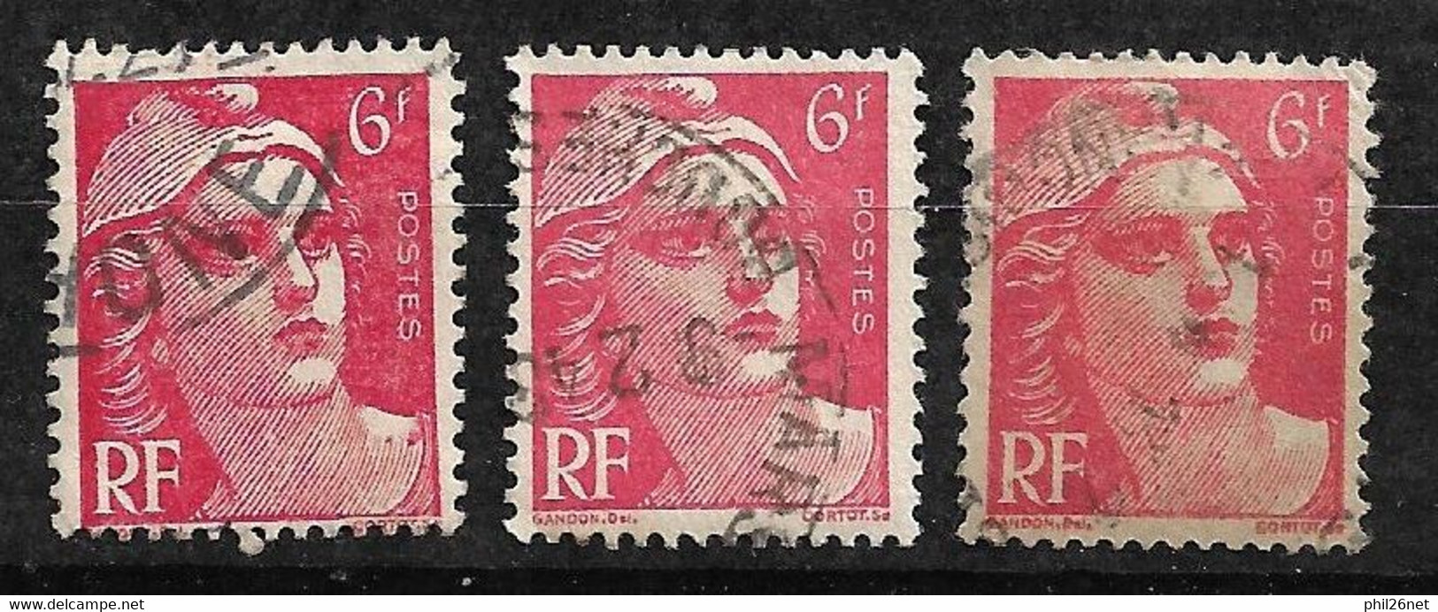 France   N° 720,,720a Et 720b Mèches Croisées Et Reliées Oblitérés B/TB  - Used Stamps