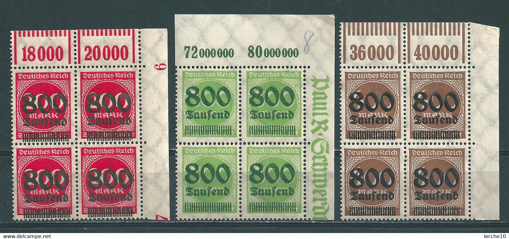 MiNr. 303, 304, 305 ** Oberrand Bogenecken - Neufs