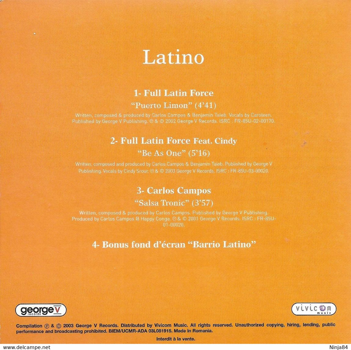 CDM Carlos Campos " Barrio Latino "  Promo Roumanie - Collector's Editions