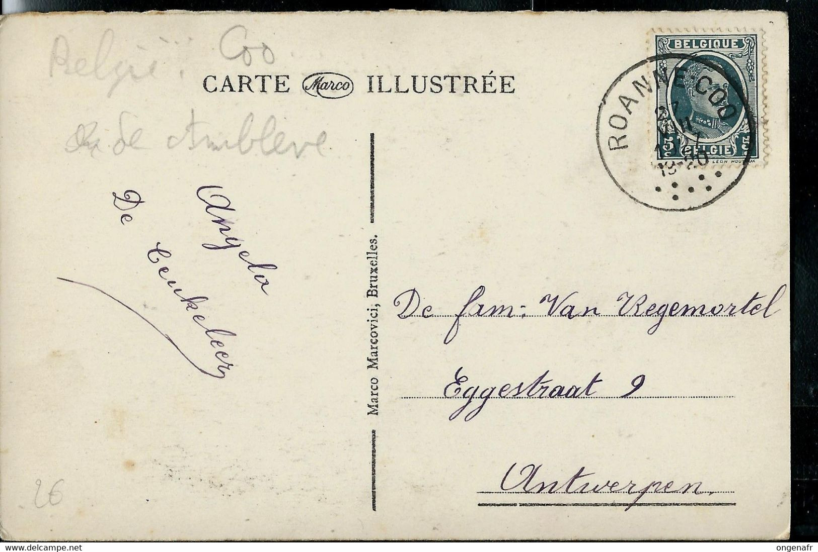 Carte-vue : Coo ( Paysage .. ) Obl. ROANNE - COO  27/08/1929 - Landpost (Ruralpost)