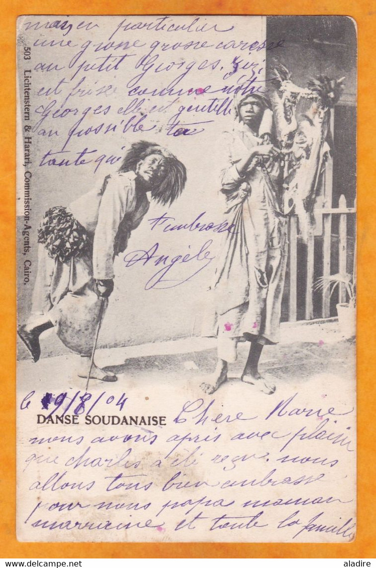 1904 - BFE - 10 C Mouchon Sur Carte Postale De Port Said Vers Voiron - Cad Arrivée  - Danse Soudanaise - Covers & Documents