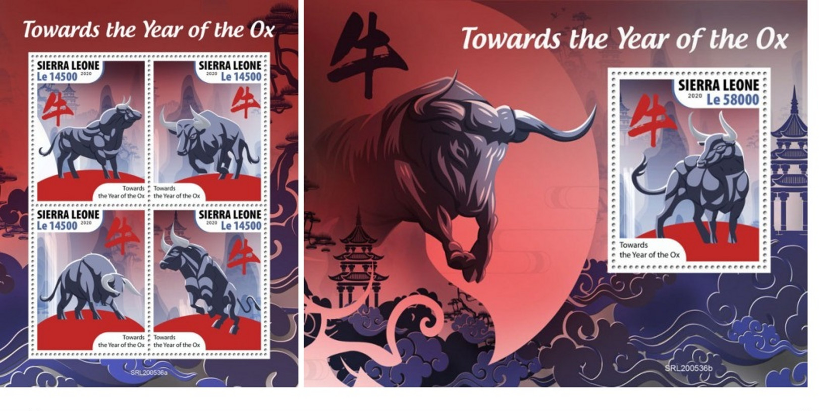 Sierra Leone 2020 Year Of The OX China Lunar Year MS+S/S SRL200536 - Otros & Sin Clasificación